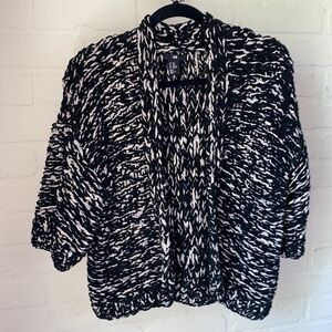 H&M cardigan sweater open front chunky knit soft oversized xs‎ marled